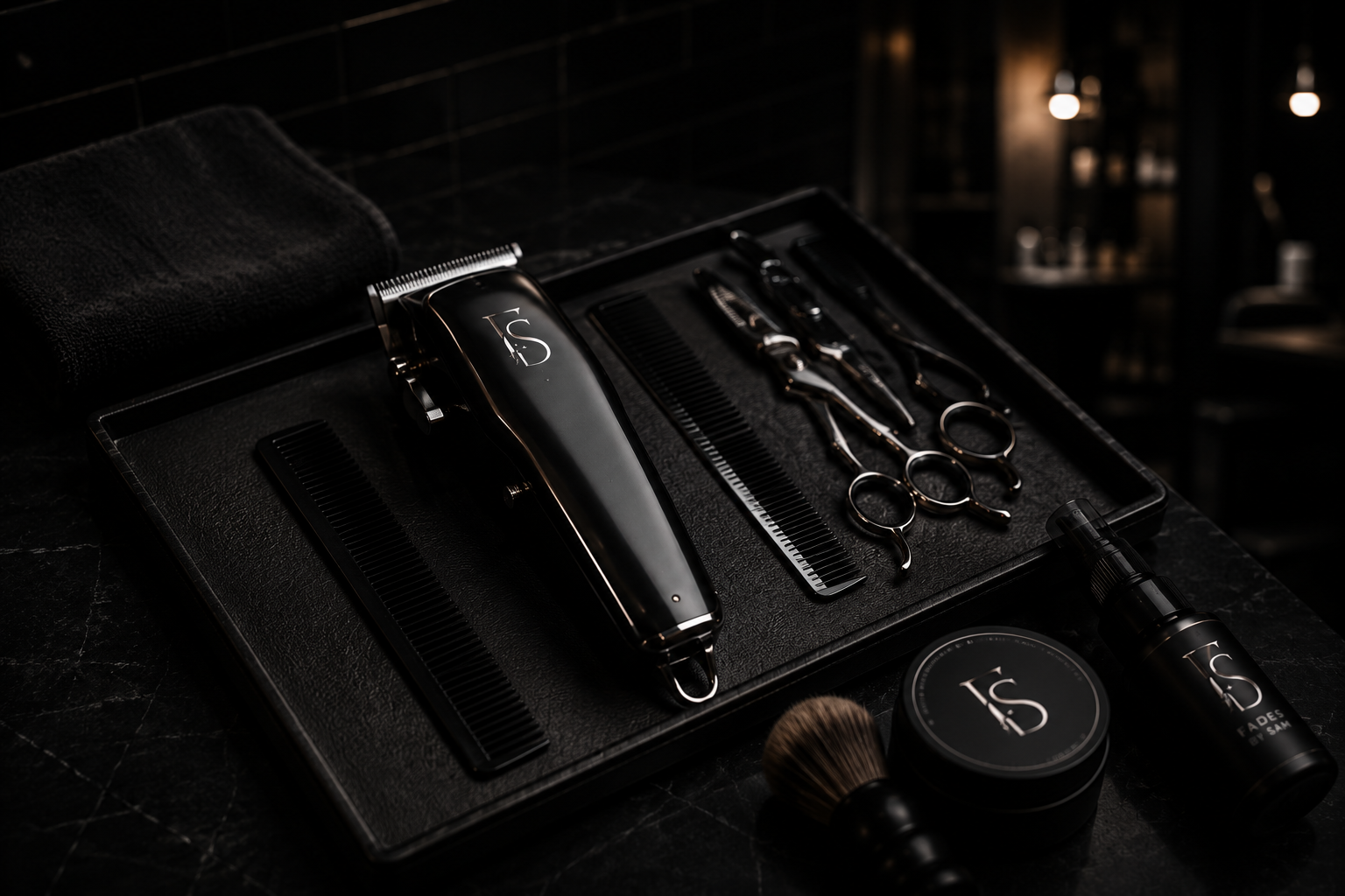 Professional barber tools at Fades by Sam